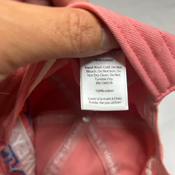 Vineyard Vines Coral Cap with Blue Logo. SKU B9 - Picture 7 of 7